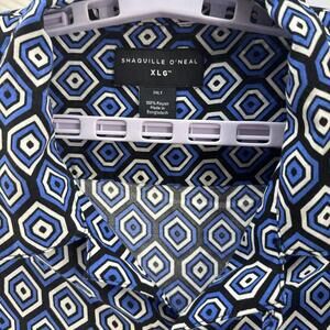 Shaquille O'Neal Geometric Print Men’s Button Down Shirt Size XL Classic Collar